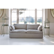 Ronnie 2 Seater Sofa in Khaki Linen Fabric (New 2024)