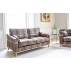 Whitwell 2 Seater Sofa in Malham Green Wool & Tan Leather - Fast Track