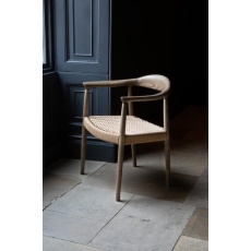Holcot Rattan - Togo Chair with Natural Weave Rope Seat & Light Grey Oil Legs