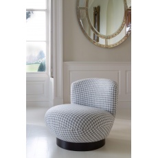 Miami Upholstered Chair in Grey/White Houndstooth Fabric with Black Wenge Legs