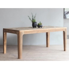 Toba - Arch Dining Table 200cm in Recycled Teak - Natural Rustic Finish
