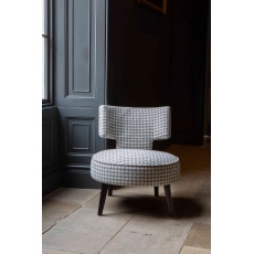 Salon Upholstered Chair in Grey/White Houndstooth Fabric with Black Wenge Legs