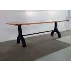 Sleeper Wood Monks Leg Table with Metal Legs - 200cm