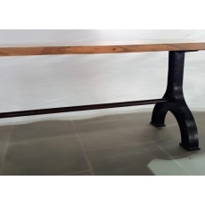 Sleeper Wood Monks Leg Table with Metal Legs - 200cm