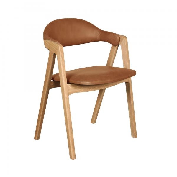 Carlton Ossby Chair in Mocha PU Leather with Bianco Oiled Legs - Sold in Multiples of 2