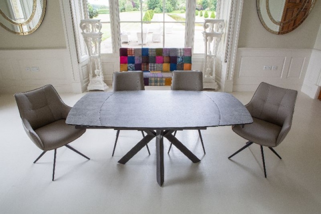 Carlton Naples Twist Top Table Printed Glass XYL-03 Finish 120cm x 90cm