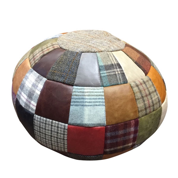 vintage Beach Ball Bean Bag Leather Mix & Wool Mix