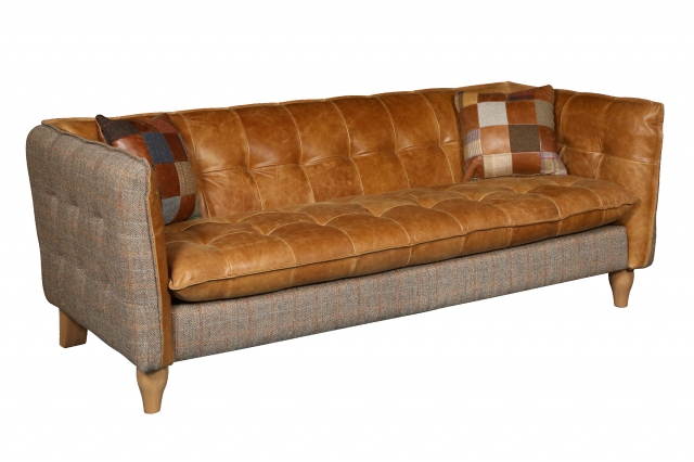 vintage Brunswick 2 Seat Sofa - Hunting Lodge Harris Tweed - Fast Track Delivery