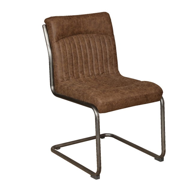 Vintage leather online dining chairs