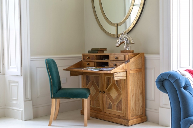 Carlton Welbeck Campaign Desk with Marble Inlay