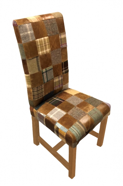 Carlton Retford Patchwork Chair (Wool & Leather Mix)