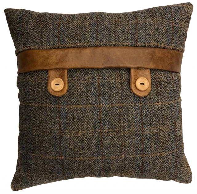 vintage Belt and Button Cushion