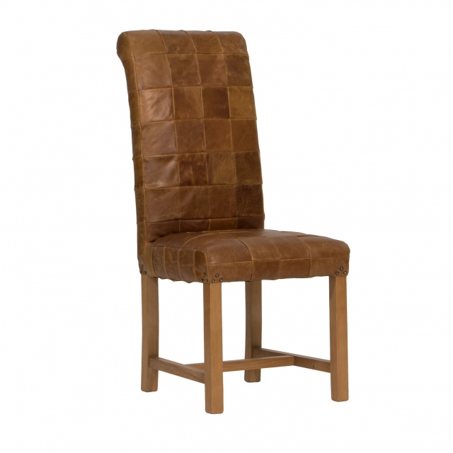 Carlton Rollback Patchwork Chair  3L Leather