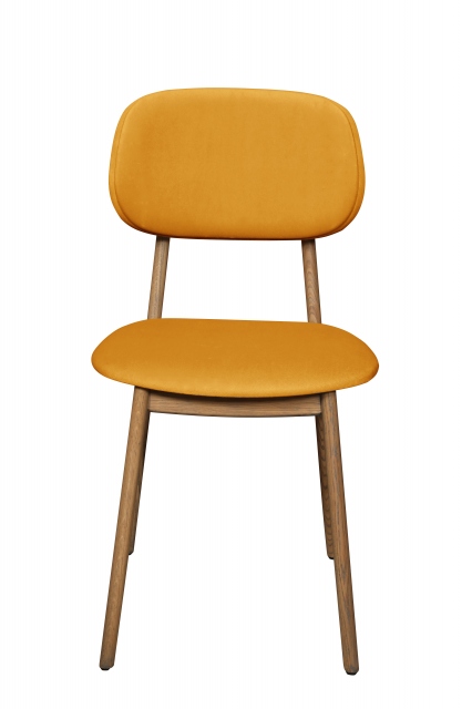 Carlton Bari Dining Chair - Upholstered seat and back - Saffron/Mustard Velvet