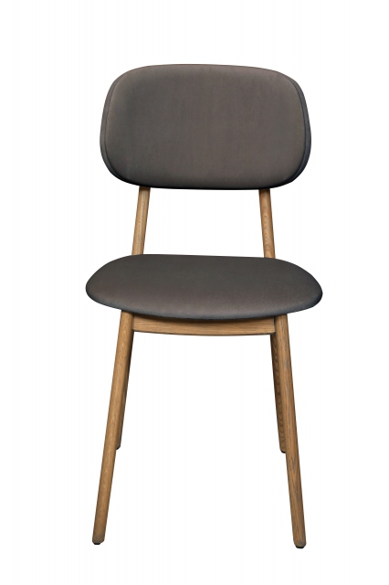 Carlton Bari Dining Chair - Upholstered seat and back - Granite/Silver Velvet