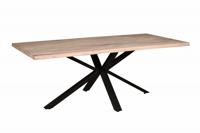Carlton Modena Table - (White Oiled Finish) with Spider metal leg -1.5m