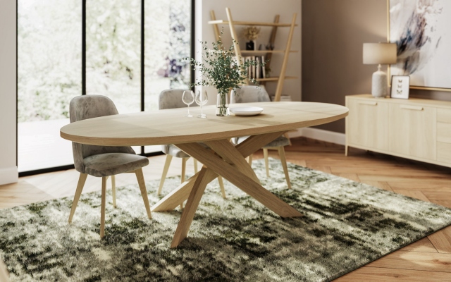 Carlton Andersson - Oval Pedestal Table - Wooden Spider Base - (New 2023)