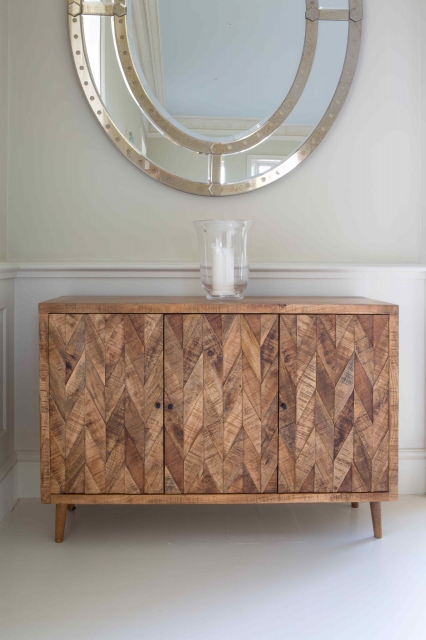 Carlton Chevron Sideboard 3 Door - In Natural Finish
