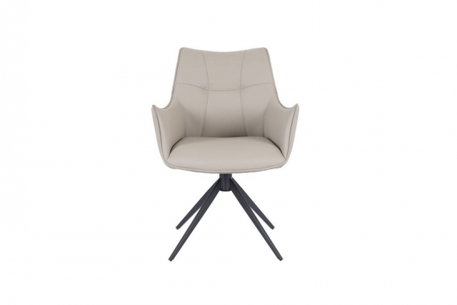 Carlton Rome Chair Truffle PU Leather with 360° Rotatable with Metal Legs