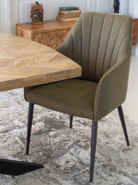 Carlton Oliver Chair - Hunter MOQ 2pcs - Green Cotton