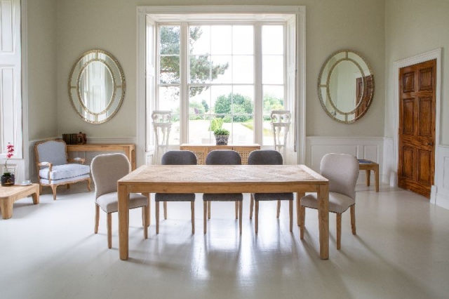 Carlton Toba - Arch Dining Table 200cm in Recycled Teak - Natural Rustic Finish