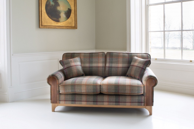 vintage Winderwath 3 Seater Sofa - Malham Green Wool + Tan Leather (Fast Track)