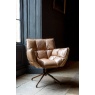 Victor Swivel Chair in New Nutter Leather with Metal Legs