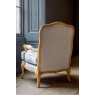 Carlton Bardney Armchair with Natural Linen in Distressed Oak Wood