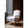 Bardney Armchair with Natural Linen in Distressed Oak Wood
