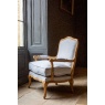 Carlton Bardney Armchair with Natural Linen in Distressed Oak Wood