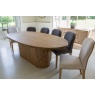 Carlton Barkington Oval Fluted Pedestal Base Table with Grey Oil Finish