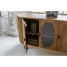 Carlton Fluted Ridged Wood 3 Doors Sideboard with Wood Top