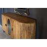 Carlton Fluted Ridged Wood 3 Doors Sideboard with Wood Top