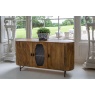Carlton Fluted Ridged Wood 3 Doors Sideboard with Wood Top
