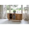 Carlton Fluted Ridged Wood 3 Doors Sideboard with Wood Top