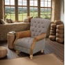 Westminster Armchair in Harrington Tweed (Fellwood Lodge) and Tan leather Trims (New 2025)