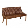Stanton 3 Seater Bench in Brown Leather (Stock Line)