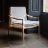 Carlton Burford Leisure Chair with Removeable Cushion in Natural Linen Fabric & Grey Oiled Oak Frame