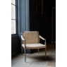 Carlton Burford Leisure Chair with Removeable Cushion in Natural Linen Fabric & Grey Oiled Oak Frame