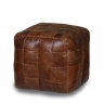 vintage Bean Bag Cube in Brown Cerato Leather