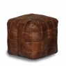 vintage Bean Bag Cube in Brown Cerato Leather