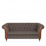 vintage Chester Club 2 Seater Sofa - Moreland Harris Tweed - Fast Track Delivery