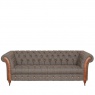 vintage Chester Club 3 Seater Sofa -Moreland Harris Tweed - Fast Track Delivery