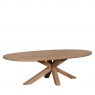 Carlton Barkington 2400 Large Oval Table / Double X Pedestal Base - Grey Oiled
