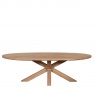 Barkington 2400 Large Oval Table / Double X Pedestal Base - Grey Oiled