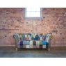 vintage Harlequin Patchwork 2 Seater Chester Club - Fast Track Delivery