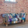 vintage Harlequin Patchwork 2 Seater Chester Club - Fast Track Delivery