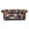 vintage Harlequin Patchwork 2 Seater Chester Club - Fast Track Delivery