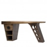 Carlton Aviator Half Wing Desk in Vintage Jet Brass