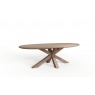 Barkington 1800 Oval Table (Double X Pedestal Base) - Grey Oiled